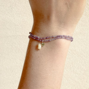 Limpet Impression Charm in Gold/Amethyst/Opal