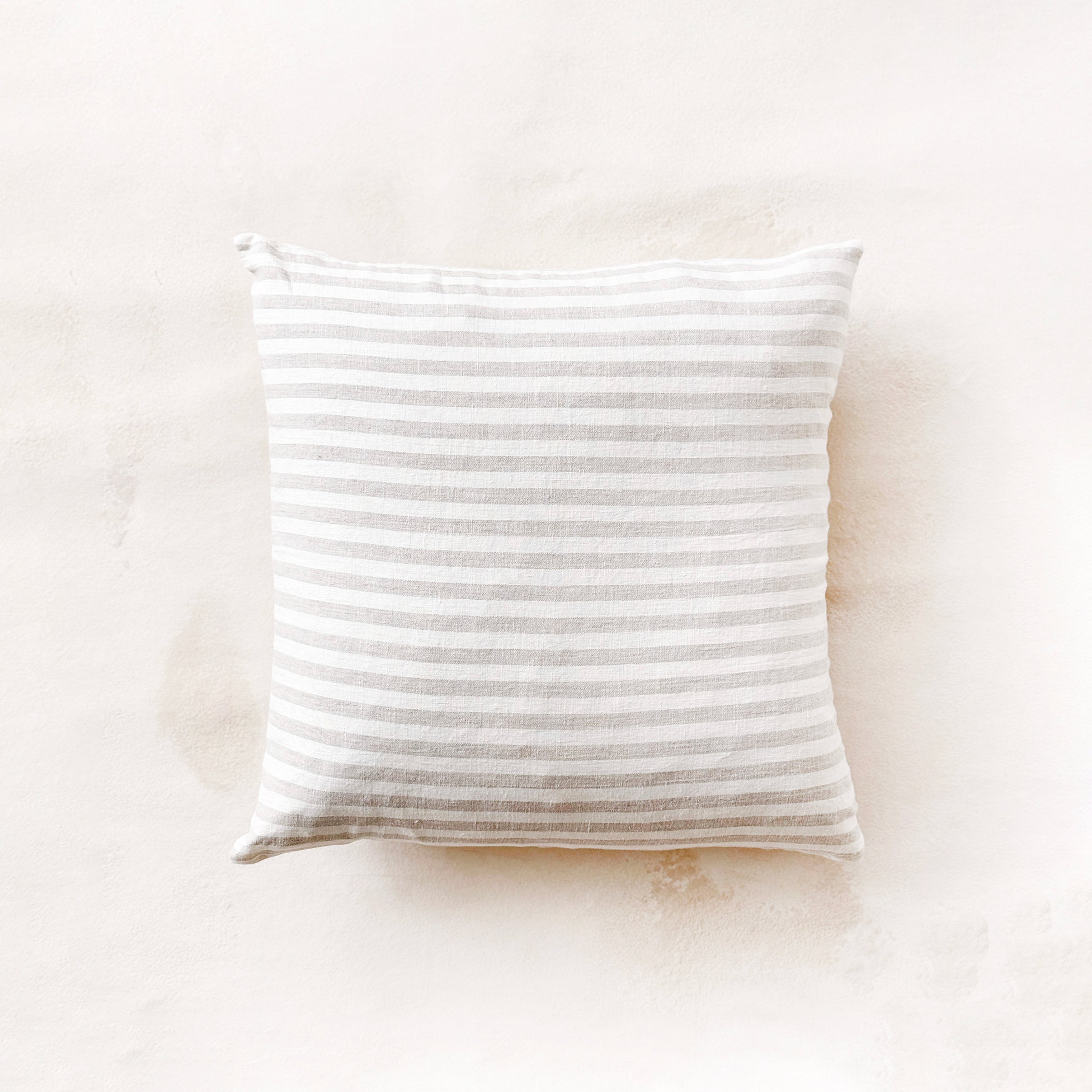 Linen Pillow in Natural White Stripe