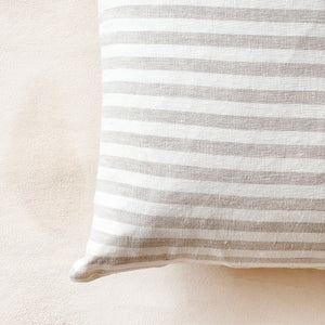 Linen Pillow in Natural White Stripe