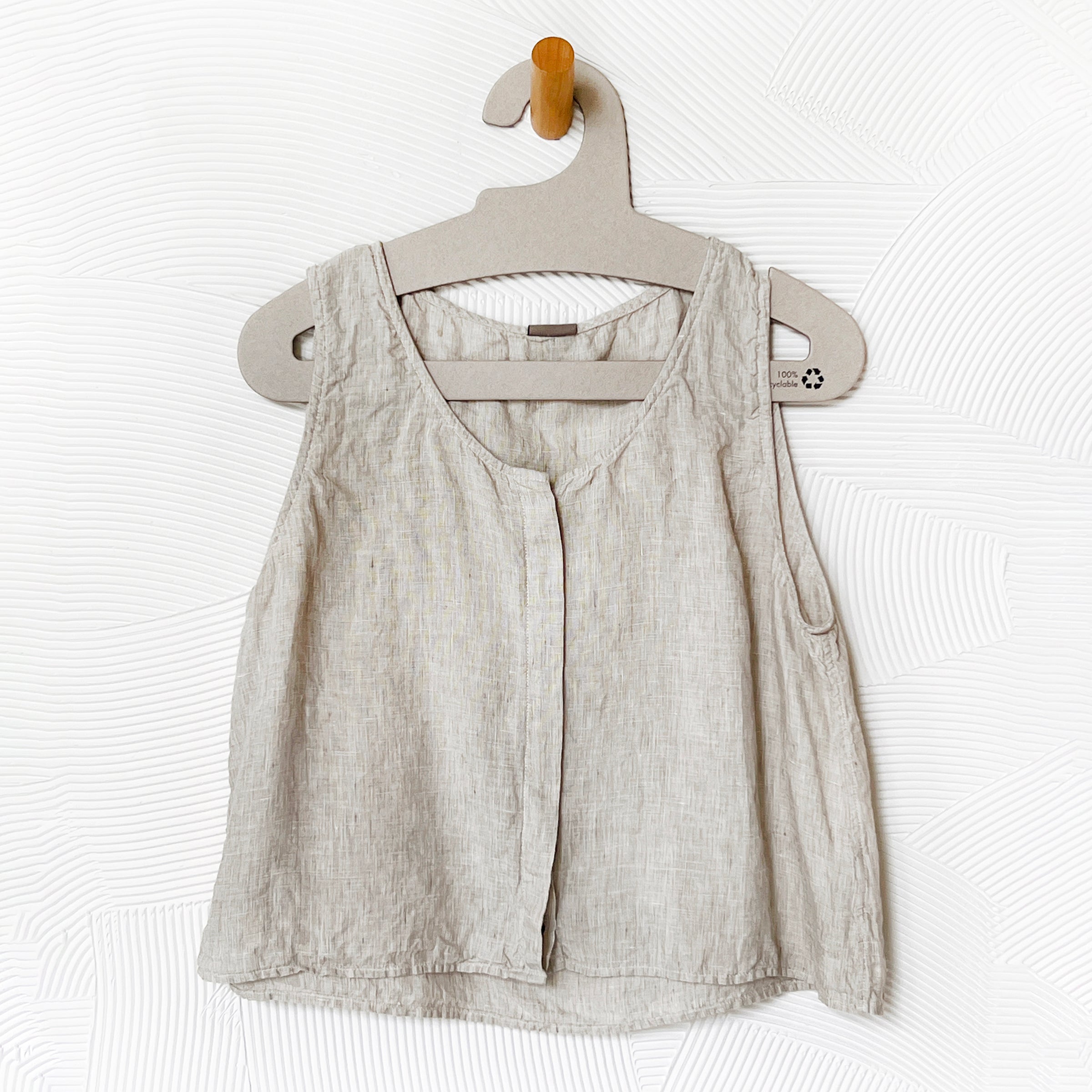Button Up Tank in Stone White