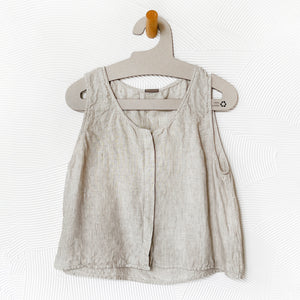 Button Up Tank in Stone White