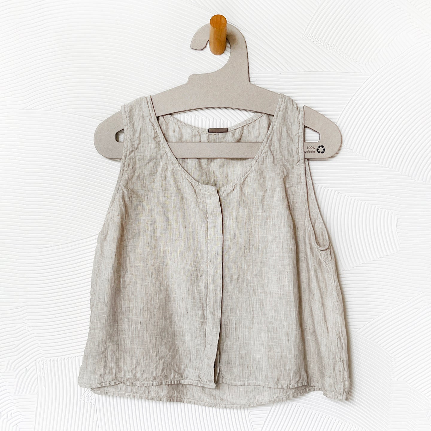 Button Up Tank in Stone White