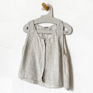 Button Up Tank in Stone White