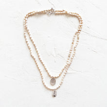 Load image into Gallery viewer, Keshi Pearl Necklace with Silver Charm