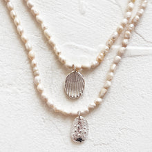 Load image into Gallery viewer, Keshi Pearl Necklace with Silver Charm