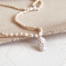 Load image into Gallery viewer, Keshi Pearl Necklace with Silver Charm