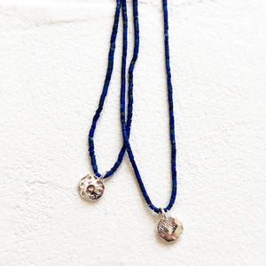 Lapis Necklace with Sterling Charm