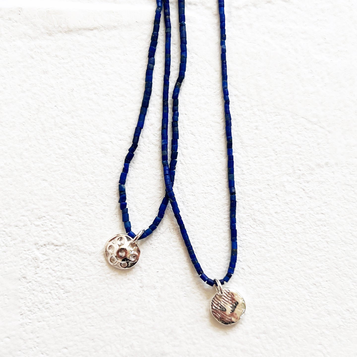 Lapis Necklace with Sterling Charm