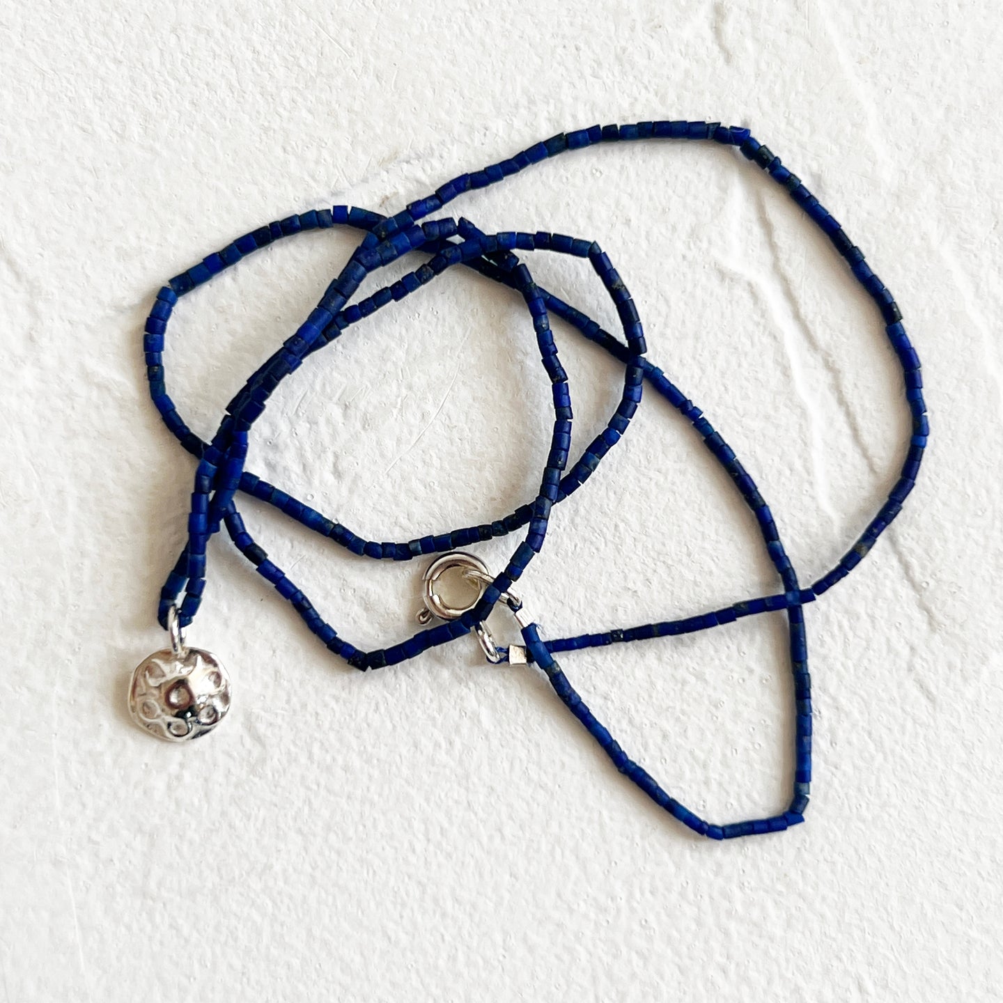Lapis Necklace with Sterling Charm
