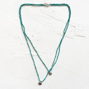 Turquoise Necklace with Sterling Charm