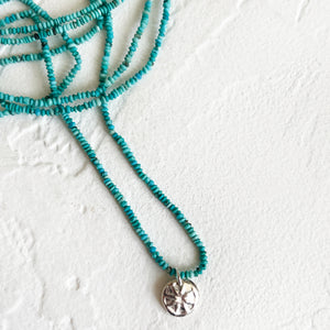 Turquoise Necklace with Sterling Charm