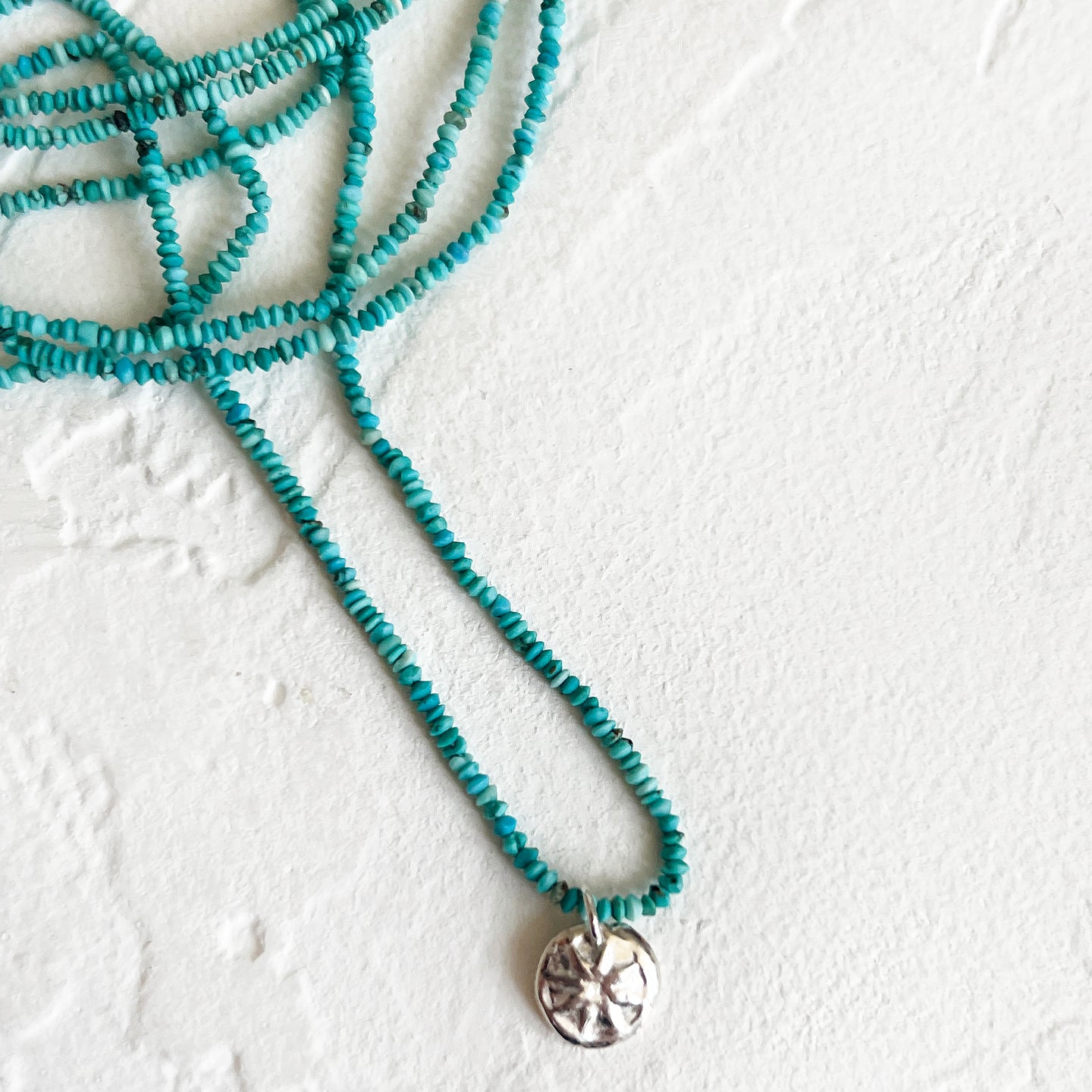 Turquoise Necklace with Sterling Charm