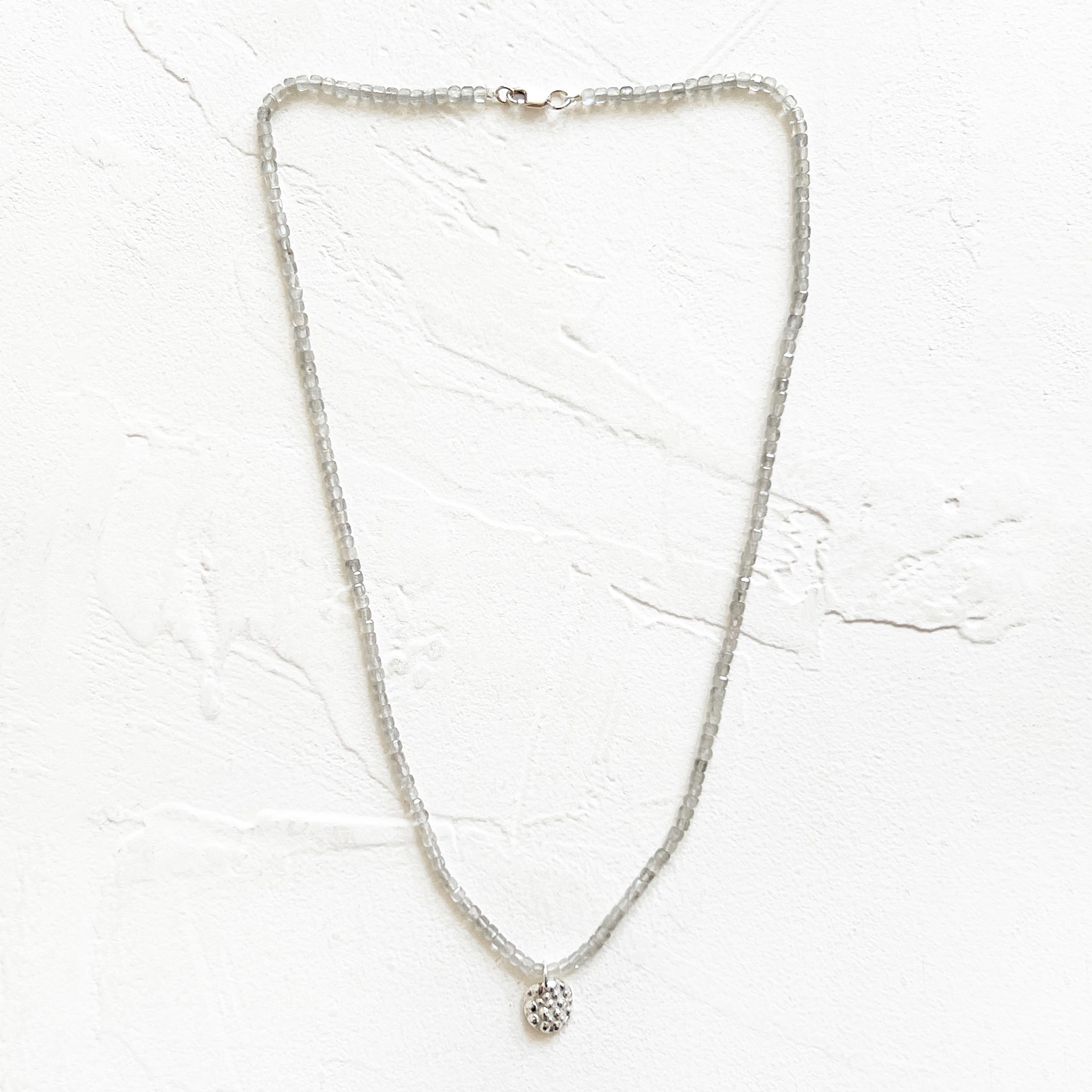 Moonstone Necklace with Urchin Charm
