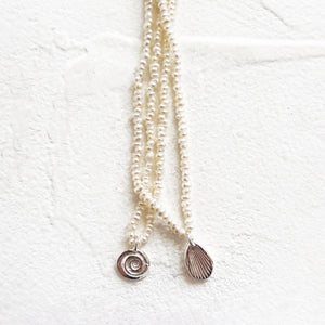 Keshi Pearl Necklace with Shell Charm