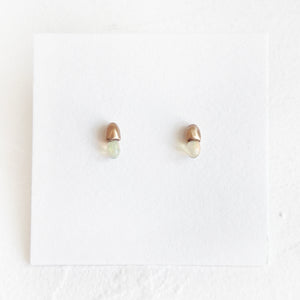 Welo Opal and Gold Drop Studs