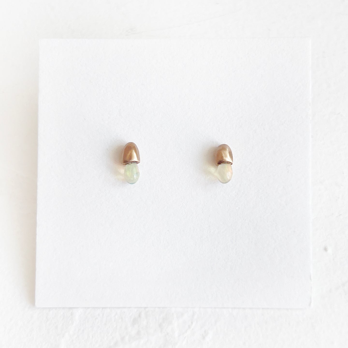 Welo Opal and Gold Drop Studs