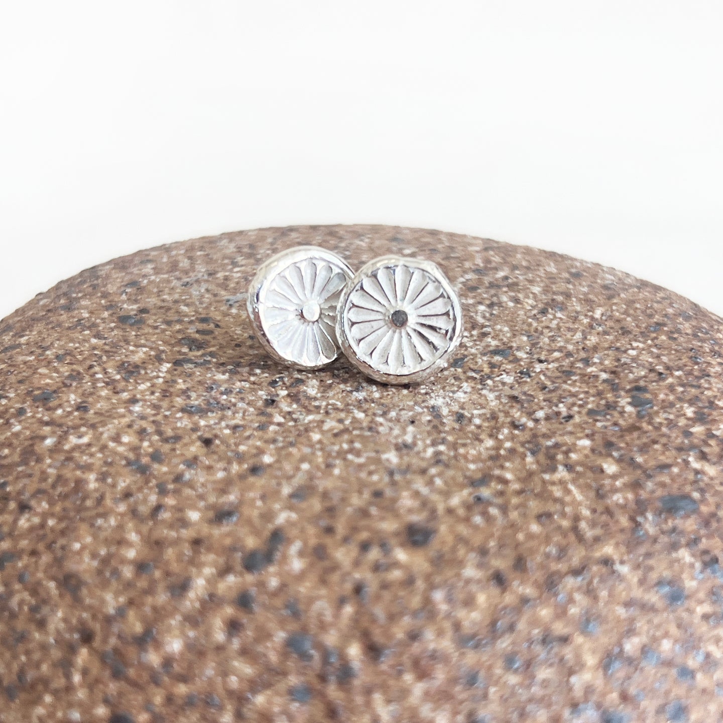 Silver Chamomile Studs