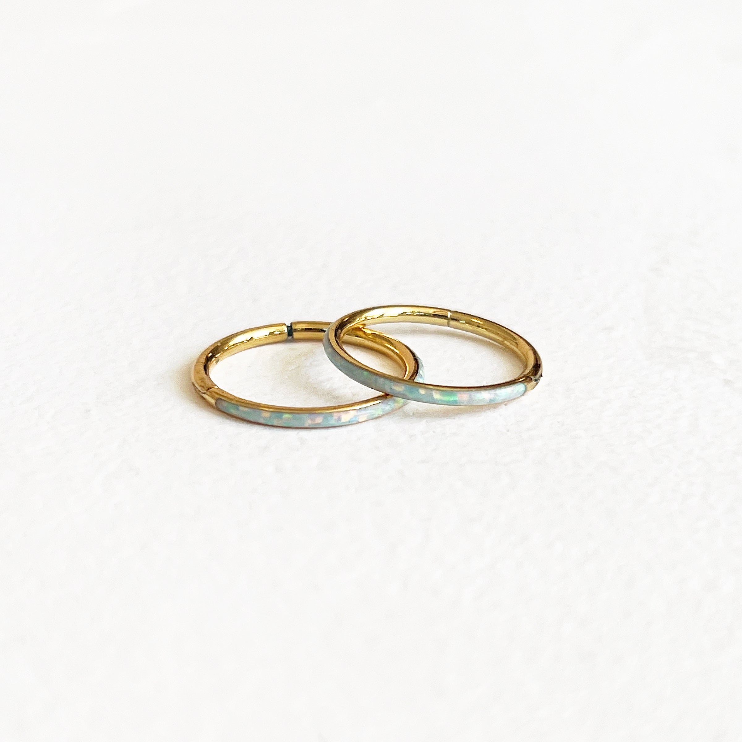 Opal Inlay Hoops