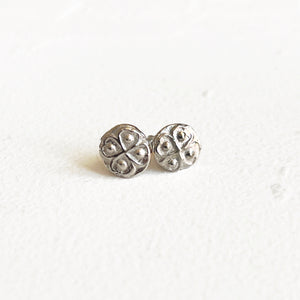 Silver Clover Studs