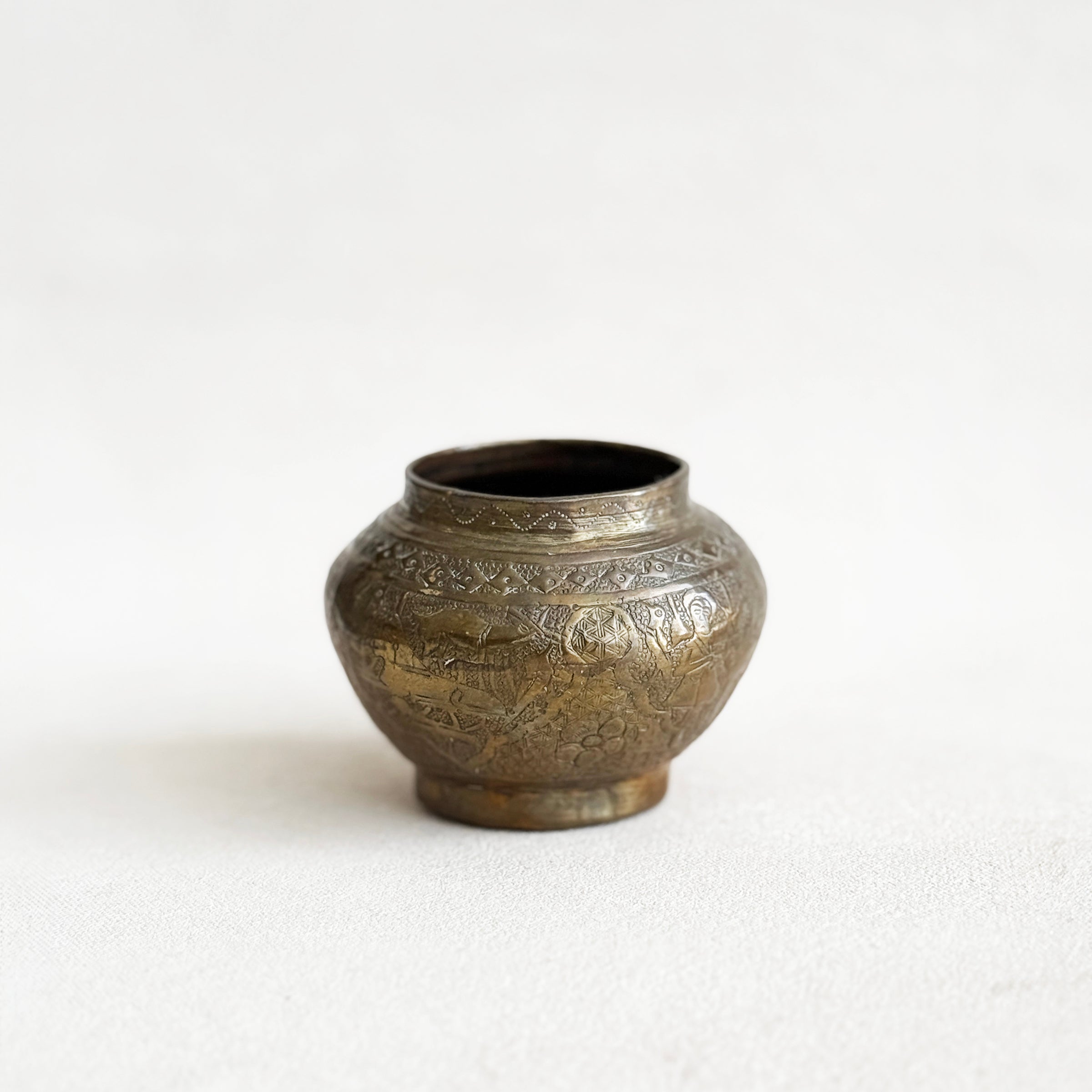 Egyptian Etched Brass Vase