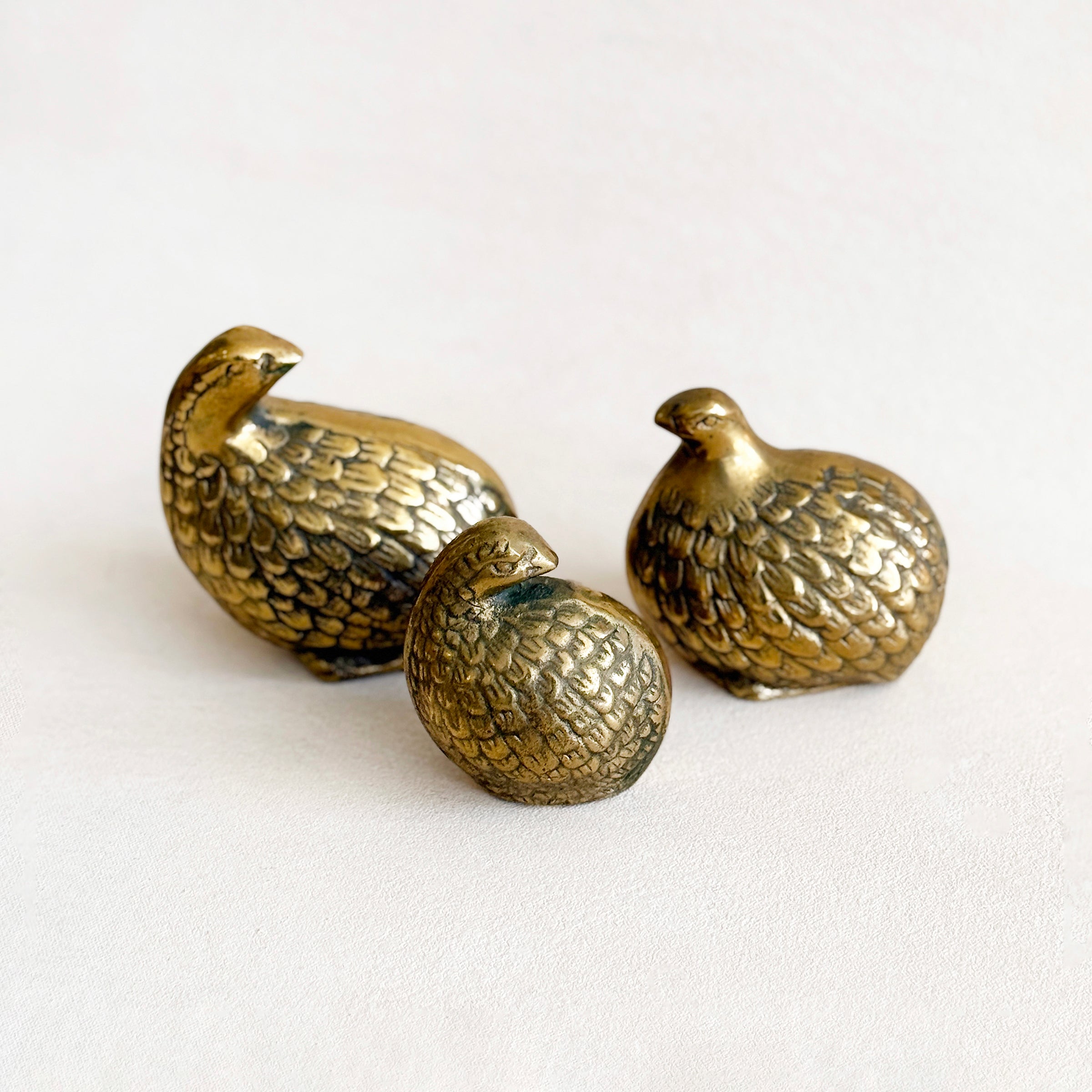 Vintage Brass Quail