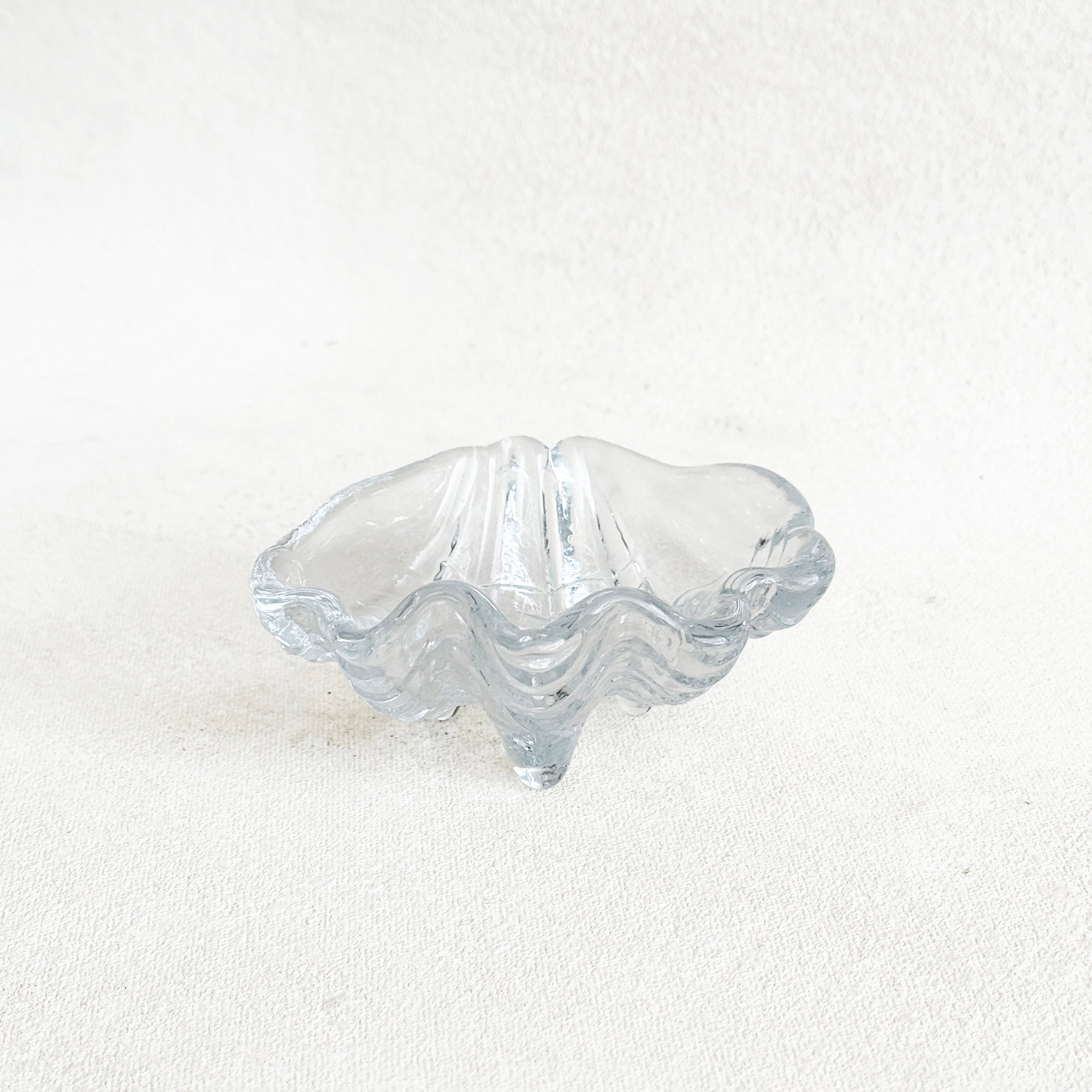 Vintage Glass Clam Shell Dish