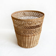 Load image into Gallery viewer, Vintage Wicker Waste Basket