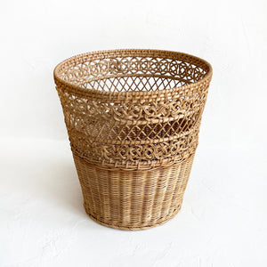 Vintage Wicker Waste Basket