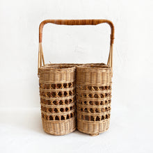 Load image into Gallery viewer, Vintage Wicker Picnic Caddy