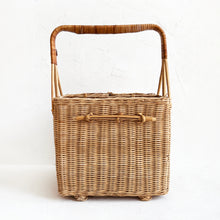 Load image into Gallery viewer, Vintage Wicker Picnic Caddy