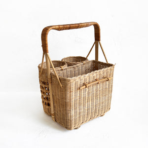 Vintage Wicker Picnic Caddy