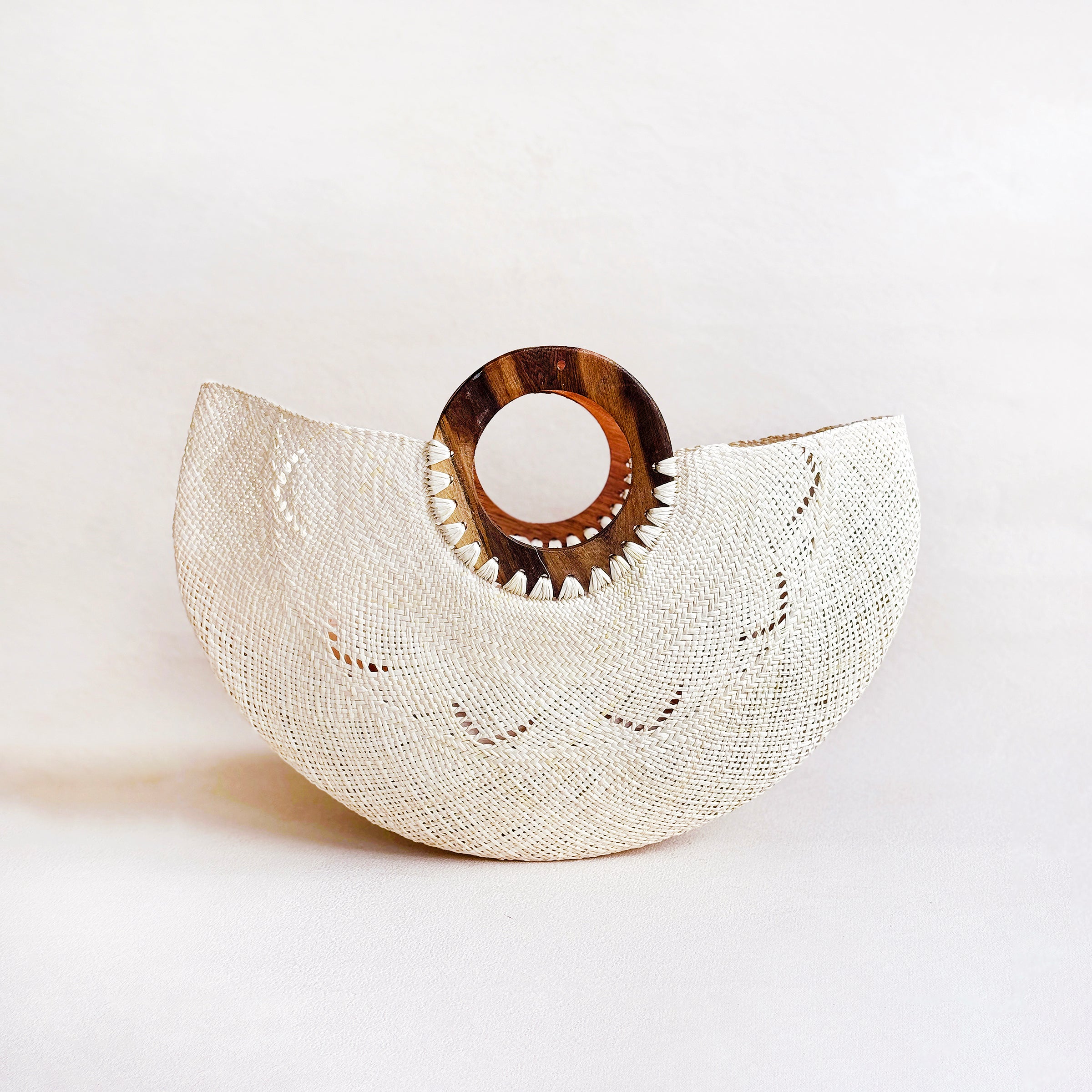 Wooden Handle Palm Hand Bag