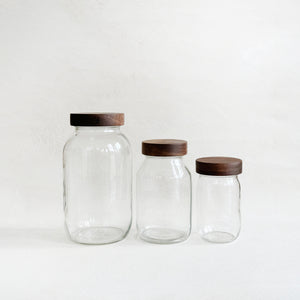 Mason Jar with Walnut Lid