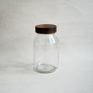 Mason Jar with Walnut Lid