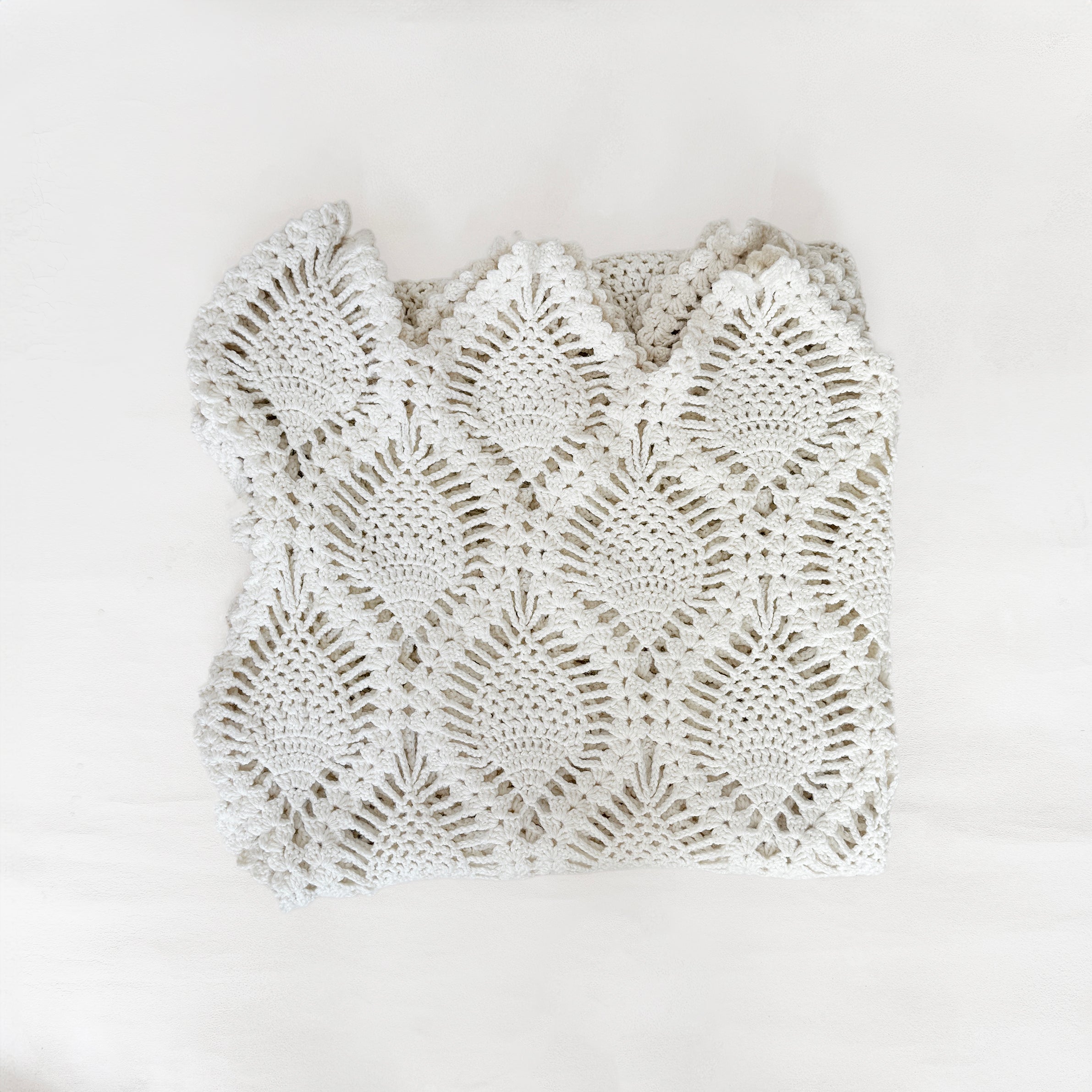 Vintage Hand Crochet Blanket