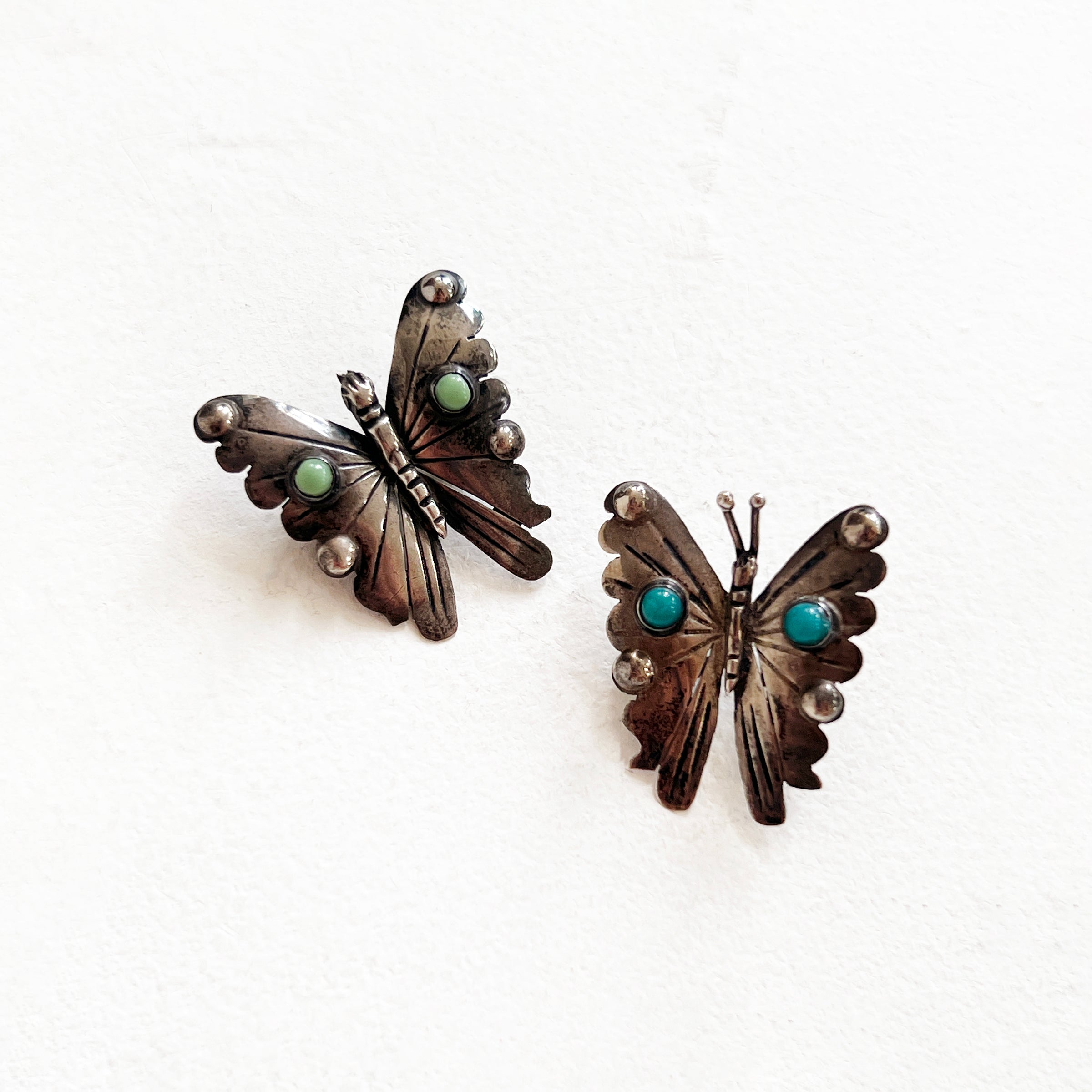 Vintage Turquoise Butterfly Brooch