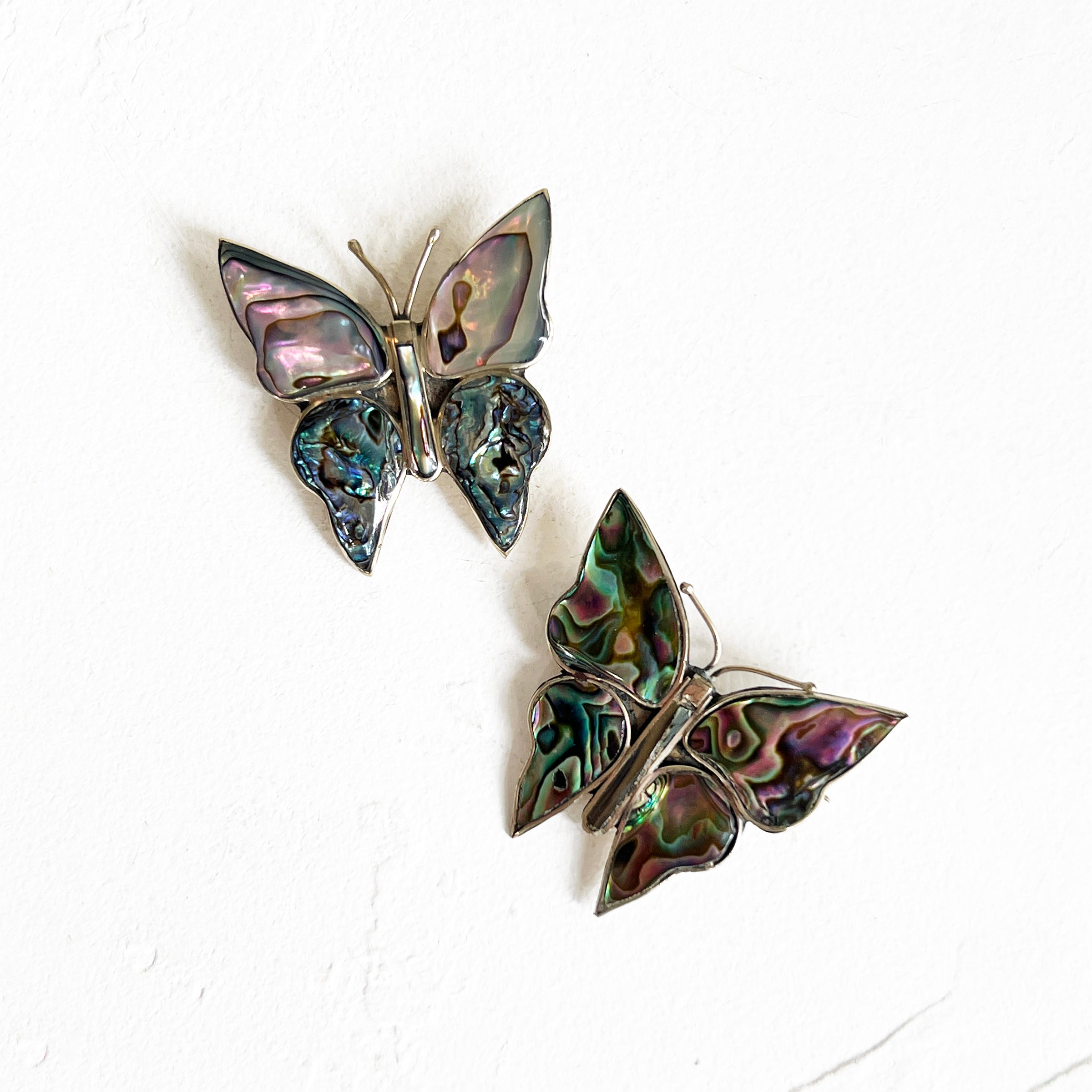 Vintage Abalone Butterfly Brooch