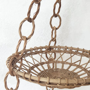 Vintage Wicker Three Tiered Hanging Basket