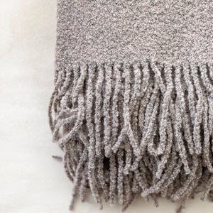 Wool Boucle Throw in Beige