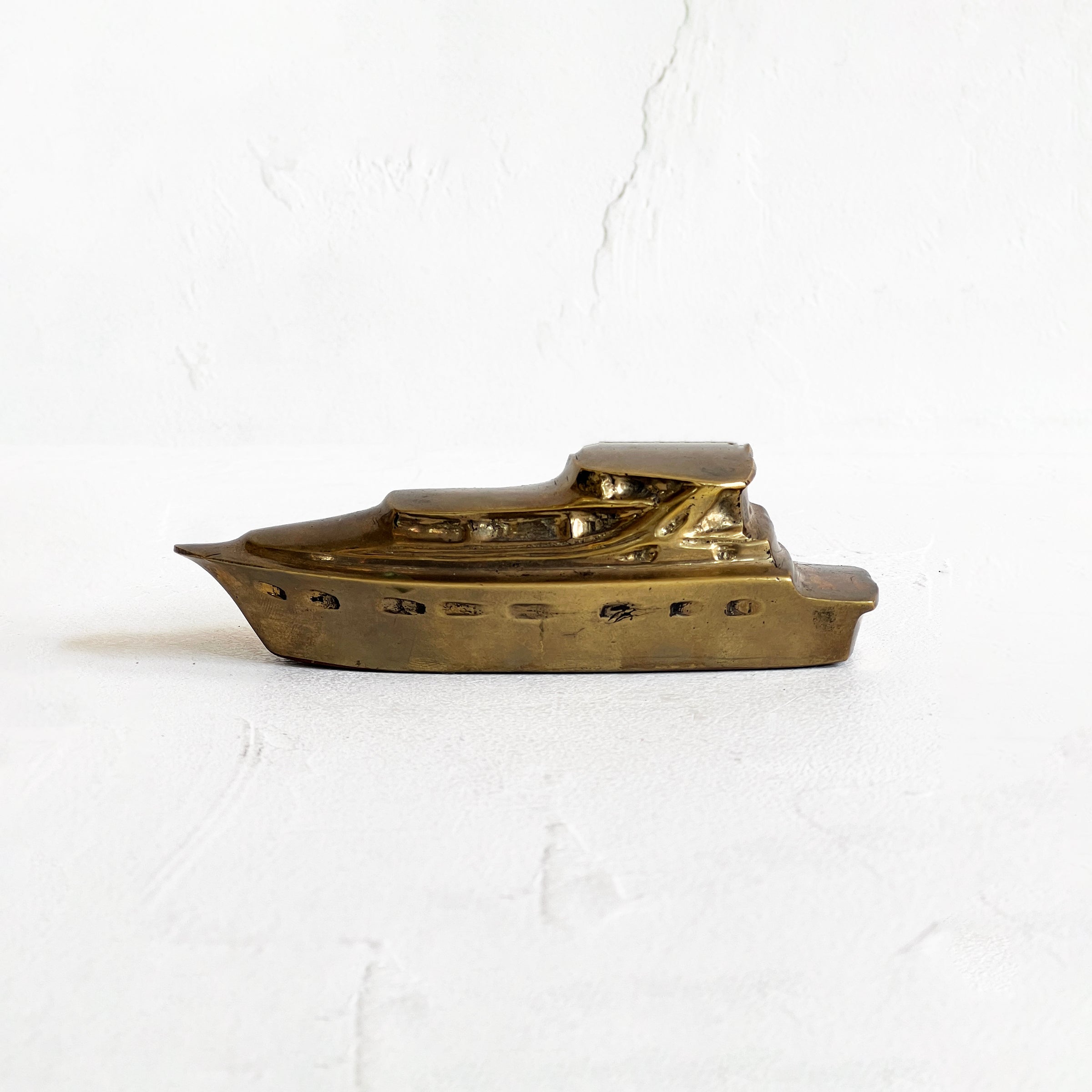 Vintage Brass Yacht Paperweight