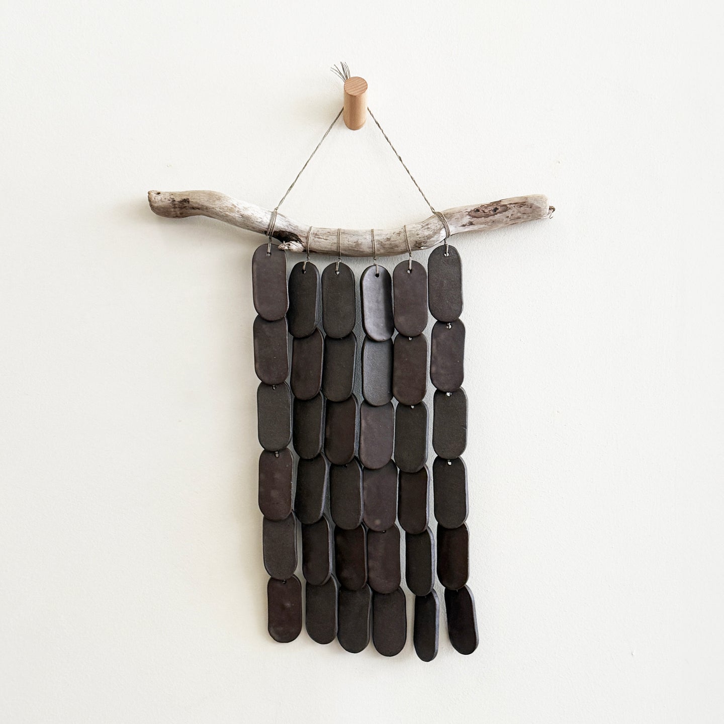 Oval Stoneware Wall Hanging in Peat