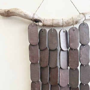 Oval Stoneware Wall Hanging in Peat