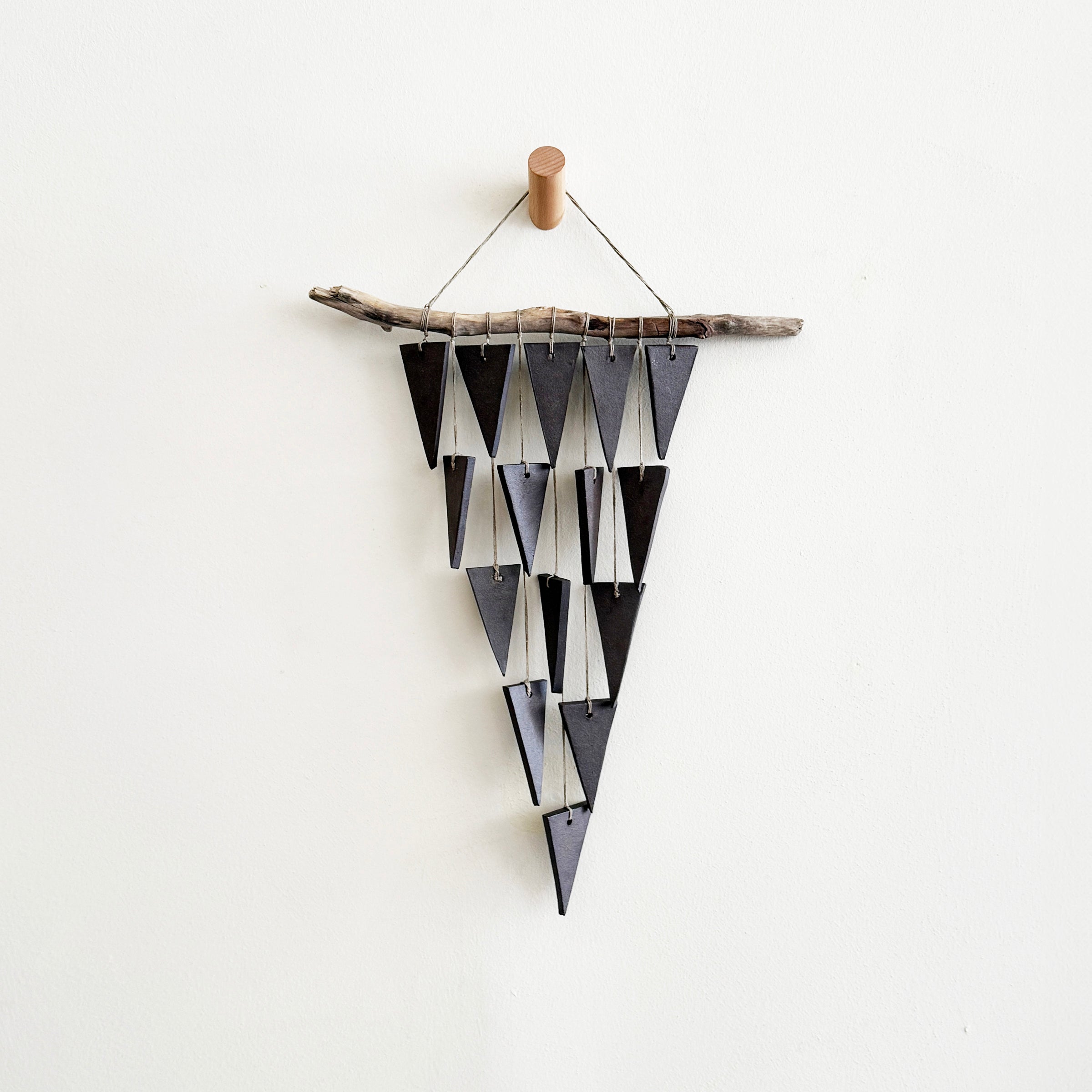 Triangle Stoneware Wall Hanging  in Peat
