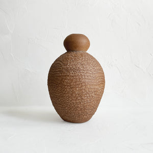 Large Coiled Vase in Light Brown