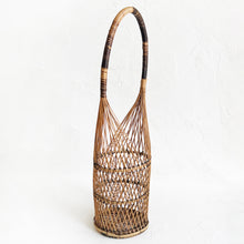 Load image into Gallery viewer, Vintage Mid Century Modern Wicker Wine Bottle Carrier