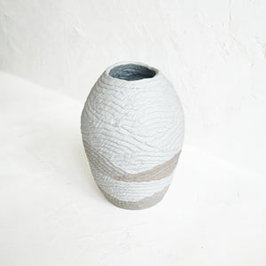 Coiled Vase in Cream and Brown