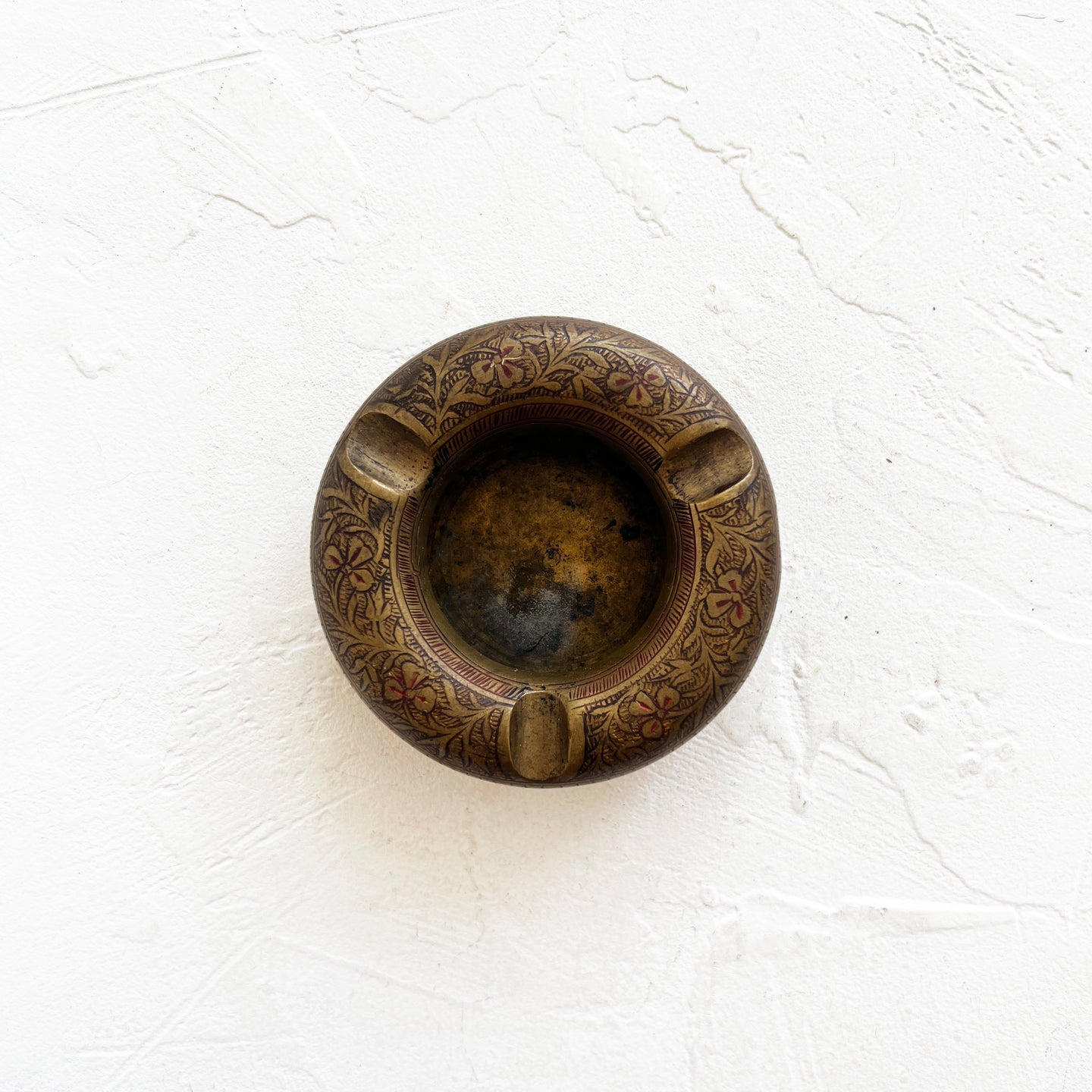 Vintage Round Etched Ashtray
