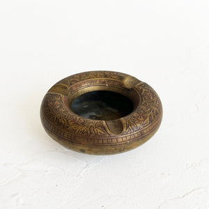 Vintage Round Etched Ashtray