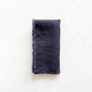 Linen Napkins with Fringe in Dark Grey