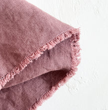 Load image into Gallery viewer, Linen Napkins with Fringe in Ashes of Roses